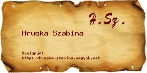 Hruska Szabina névjegykártya